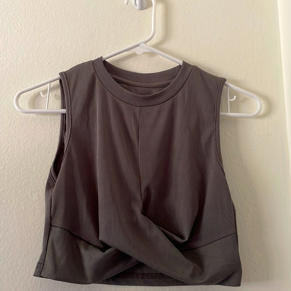 Cropped gray Cider tank, S